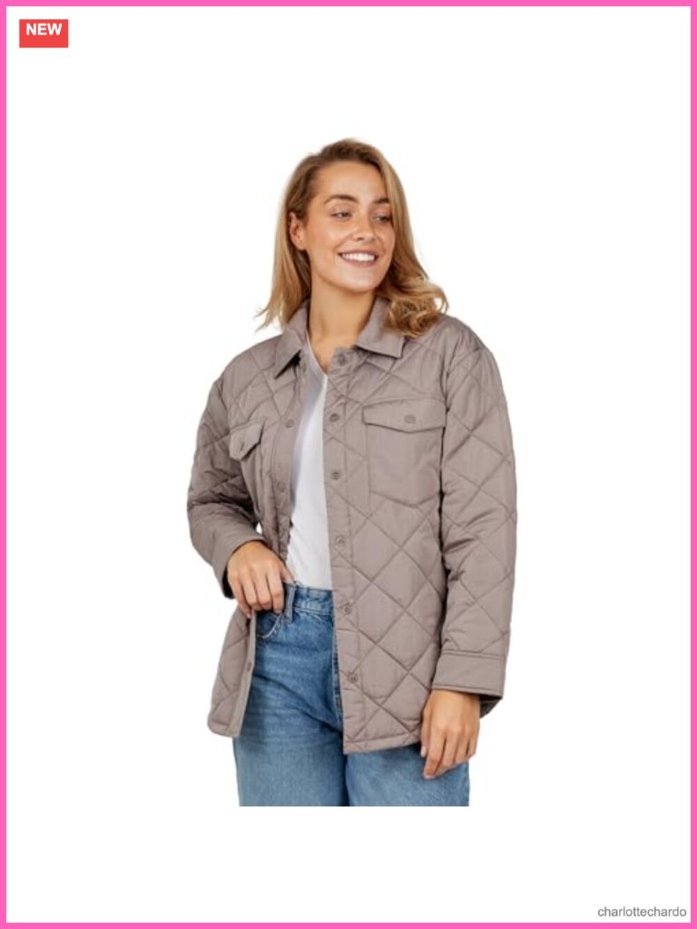 Women's Quilted Lightweight Puffer Jacket Wind Water Resistant Snap Front Coat